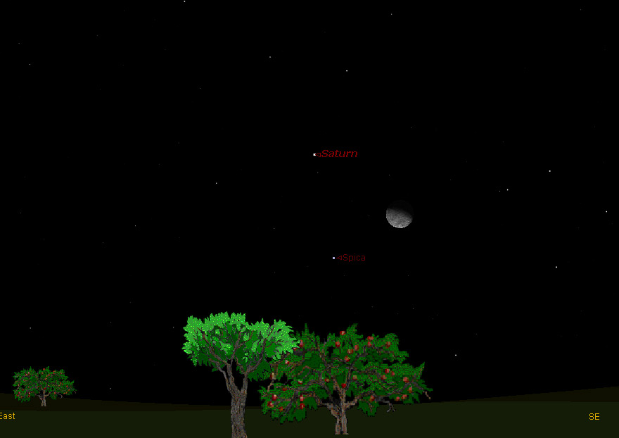 Look Up: Moon, Saturn and Star to Form Sky Triangle